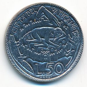Ватикан, 50 лир (1975 г.)