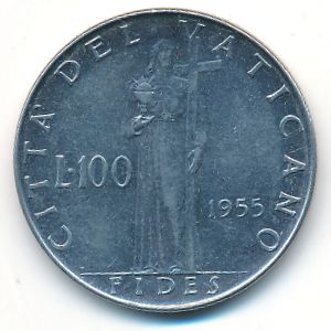 Ватикан, 100 лир (1955 г.)