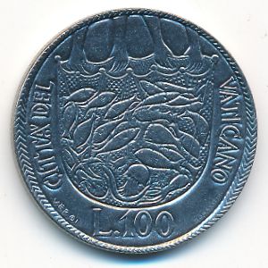 Ватикан, 100 лир (1975 г.)