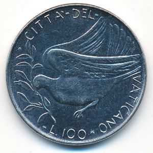 Ватикан, 100 лир (1975 г.)