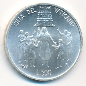 Ватикан, 500 лир (1997 г.)