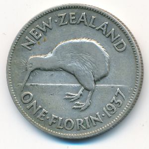 New Zealand, 1 florin, 1937
