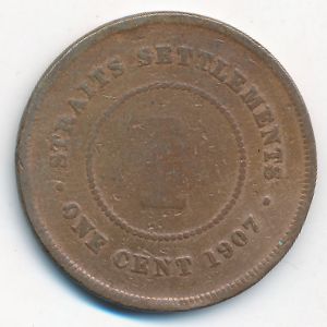 Стрейтс-Сетлментс, 1 цент (1907 г.)