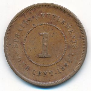 Стрейтс-Сетлментс, 1 цент (1888 г.)