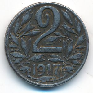 Австрия, 2 геллера (1917 г.)