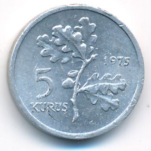 Турция, 5 куруш (1975 г.)