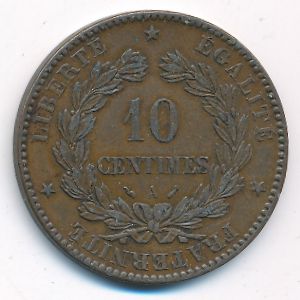 Франция, 10 сентим (1892 г.)