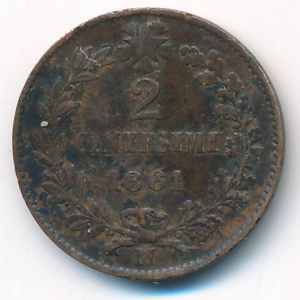 Италия, 2 чентезимо (1861 г.)