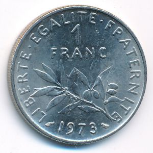 Франция, 1 франк (1973 г.)