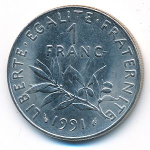 Франция, 1 франк (1991 г.)