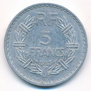 Франция, 5 франков (1945 г.)