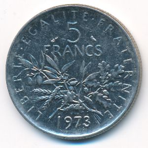 France, 5 francs, 1973