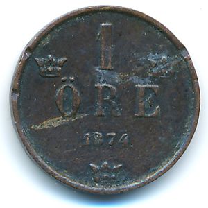 Швеция, 1 эре (1874 г.)