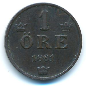 Швеция, 1 эре (1881 г.)