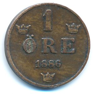 Швеция, 1 эре (1886 г.)
