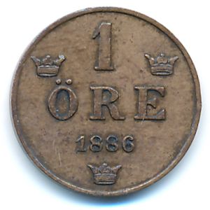 Швеция, 1 эре (1886 г.)