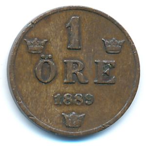 Швеция, 1 эре (1889 г.)