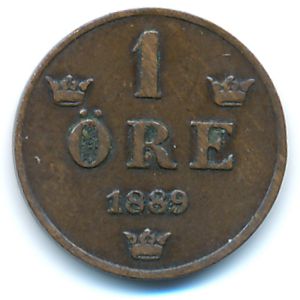 Швеция, 1 эре (1889 г.)