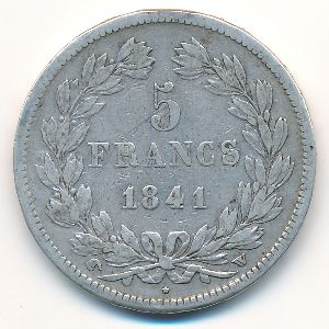 France, 5 франков, 1841