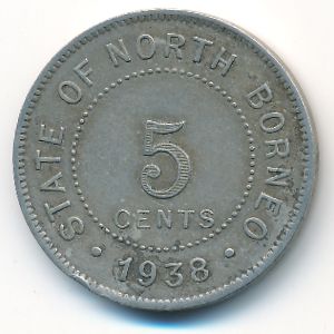 Северное Борнео, 5 центов (1938 г.)