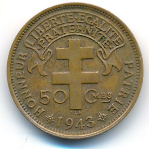 Французская Экваториальная Африка, 50 сентим (1943 г.)