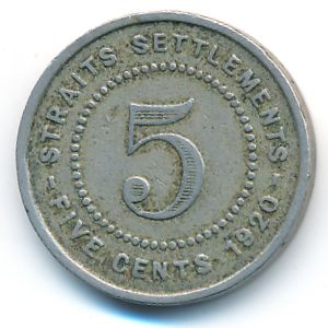 Стрейтс-Сетлментс, 5 центов (1920 г.)