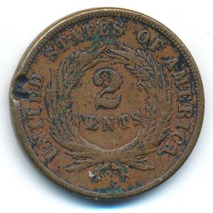 USA, 2 cents, 1865