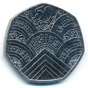 Великобритания, 50 пенсов (2022 г.)
