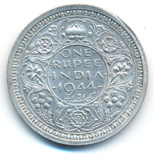 Британская Индия, 1 рупия (1944 г.)