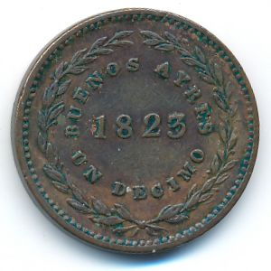 Буэнос-Айрес, 1 десимо (1823 г.)