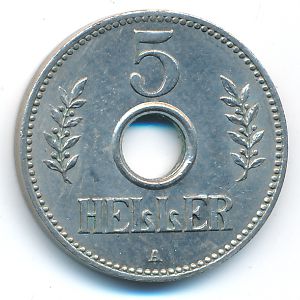 Немецкая Африка, 5 геллеров (1913 г.)