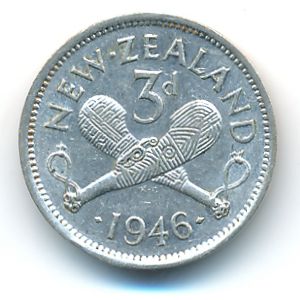 New Zealand, 3 pence, 1946