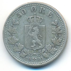 Norway, 50 ore, 1901