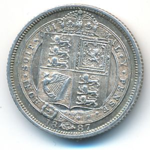 Великобритания, 6 пенсов (1887 г.)