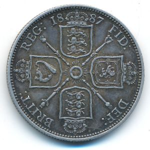 Великобритания, 1 флорин (1887 г.)