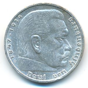 Третий Рейх, 5 рейхсмарок (1939 г.)