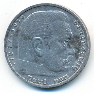 Третий Рейх, 5 рейхсмарок (1939 г.)