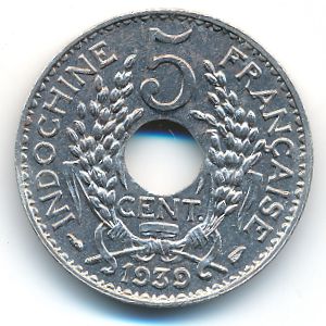 Французский Индокитай, 5 центов (1939 г.)