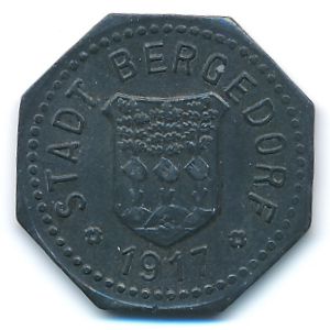 Бергедорф., 5 пфеннигов (1917 г.)