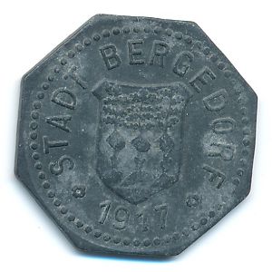 Бергедорф., 5 пфеннигов (1917 г.)