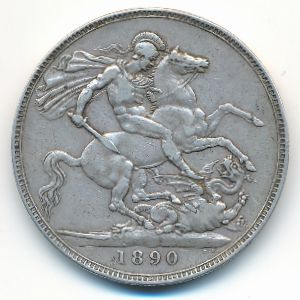 Великобритания, 1 крона (1890 г.)