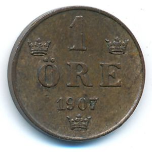 Швеция, 1 эре (1907 г.)