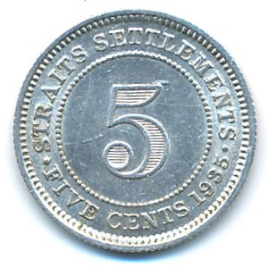 Стрейтс-Сетлментс, 5 центов (1935 г.)