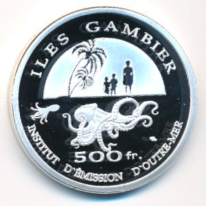 Gambier Islands., 500 francs, 2014