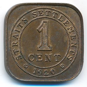 Стрейтс-Сетлментс, 1 цент (1920 г.)