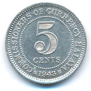 Малайя, 5 центов (1943 г.)