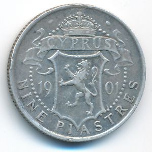 Кипр, 9 пиастров (1901 г.)