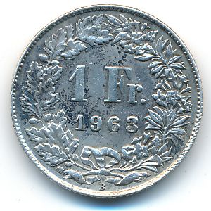 Switzerland, 1 franc, 1963