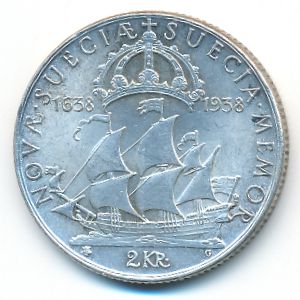 Sweden, 2 kronor, 1938