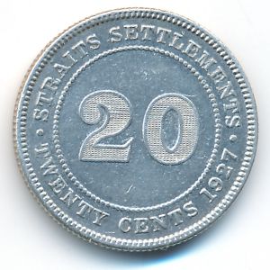 Стрейтс-Сетлментс, 20 центов (1927 г.)